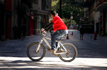man riding a bike