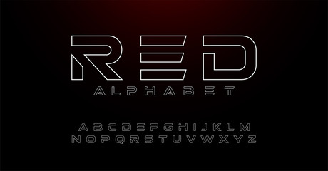 alphabet thin line modern fonts. Typography designs for logo, Poster, Invitation, etc. font uppercase. vector illustration © geengraphy