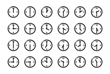 30分 時計 ３０分毎 30分刻み シンプルなフレーム時計