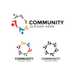 Community people logo icon design template vector