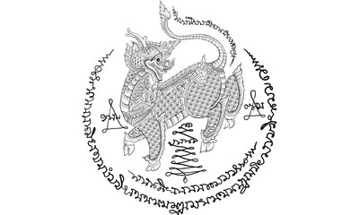 Thai tradition painting,Thai tattoo, vector