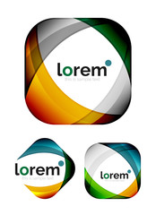 Set of geometric convergence vector icons