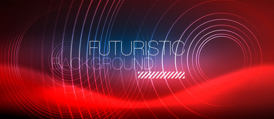 Neon glowing circles background