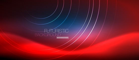 Neon glowing circles background