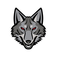 Fototapeta na wymiar Gray Coyote Head Mascot