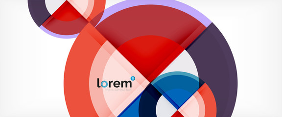 Obraz premium Modern geometric circles abstract background, colorful round shapes with shadow effects