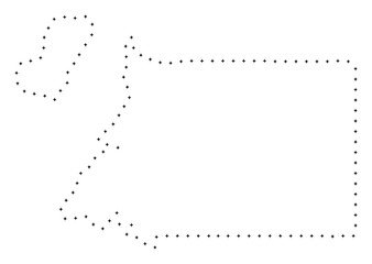 Vector stroke dotted Equatorial Guinea map in black color, small border points have diamond shape. Follow the frame points and get Equatorial Guinea map.