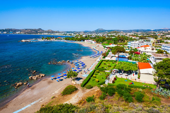 Faliraki Beach Aerial View, Rhodes