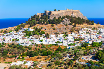 Obraz premium Lindos Acropolis in Rhodes island