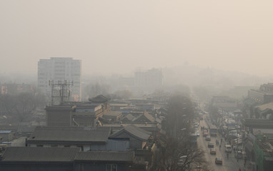 Bejing city in smog