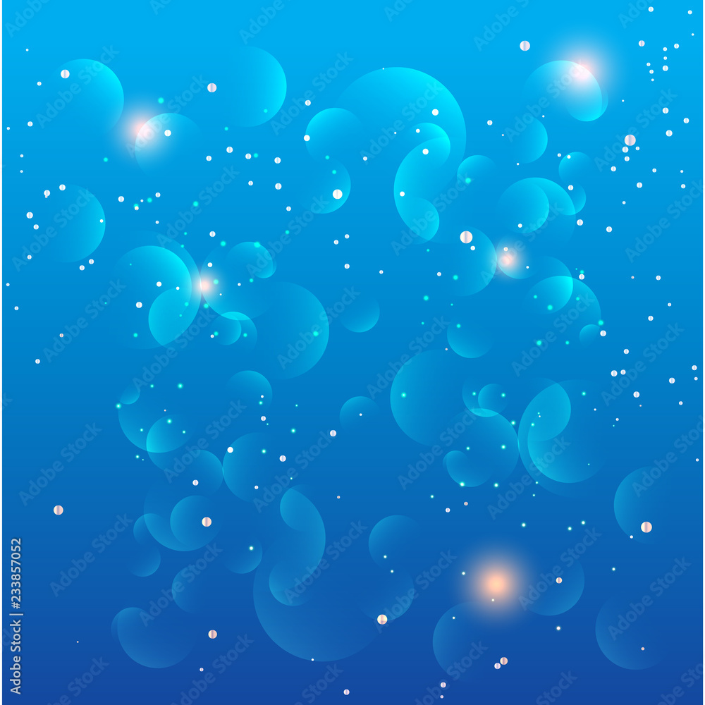 Poster vector abstract blue sky background with blur bokeh light effect
