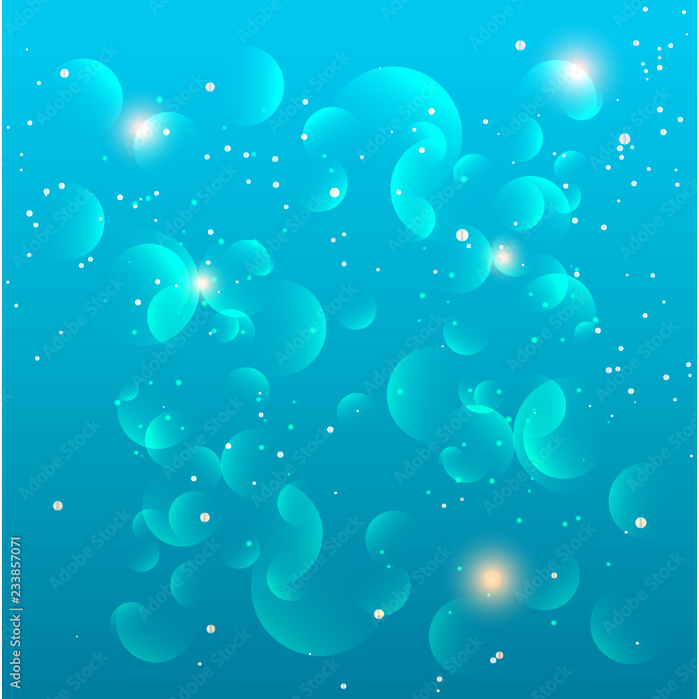 Poster vector abstract blue sky background with blur bokeh light effect
