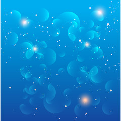 Vector abstract blue sky background with blur bokeh light effect