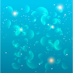 Vector abstract blue sky background with blur bokeh light effect