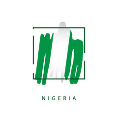 Nigeria Brush Logo Vector Template Design Illustration