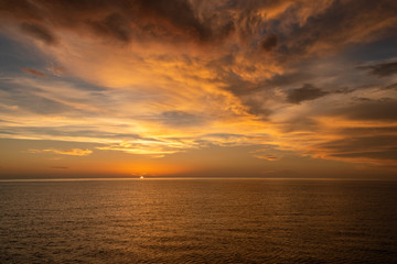 sunset on the ocean