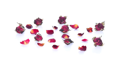 Fototapeta na wymiar red rose tea isolated on white background