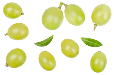 Grapes isolated on white, top view