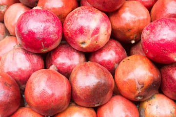 Pomegranate fruit ( Dalim) botanical name ( Punica granatum ) Close up.