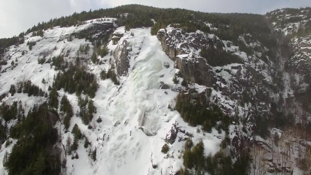 Aerial view of snow in Adirondack Mountains