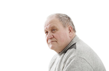 Obraz premium Elderly men isolated on white background