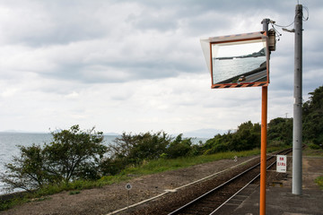 駅の安全ミラー