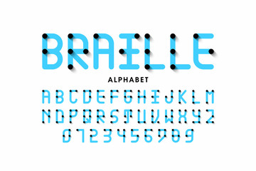 Braille alphabet letters and numbers - obrazy, fototapety, plakaty