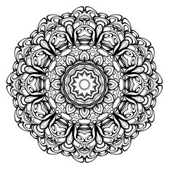 Mandala. for design, greeting card, invitation, coloring book. Arabic, Indian, motifs. Vector illustration