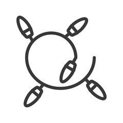 led light bulb. cute christmas and winter related set,suitable for use as material.editable stroke