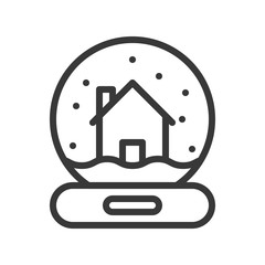 snow globe. cute christmas and winter related set,suitable for use as material.editable stroke