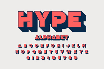 Modern font design, alphabet letters and numbers © piai