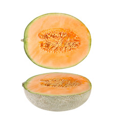 cantaloupe watermelon - melon isolated on white background
