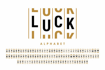 Slot machine style modern font design, alphabet letters