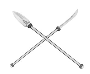 scythe sword isolated on white background