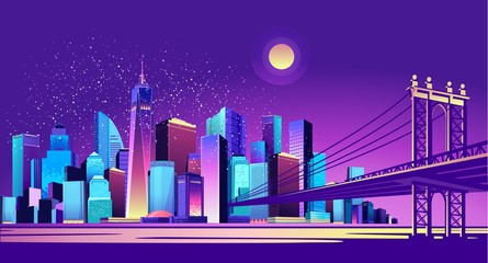abstract neon city