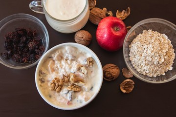 Healthy Muesli and Yogurt Breakfast