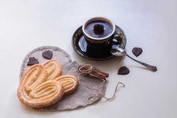 cup of hot chocolate with cookies 