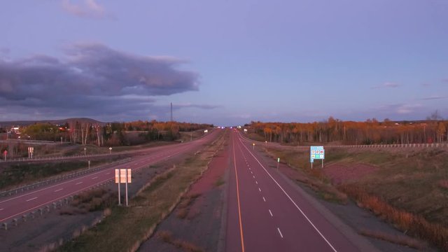 Four Lane Highway Timelapse from an Overpass