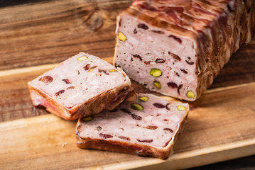 Duck terrine with pistachios