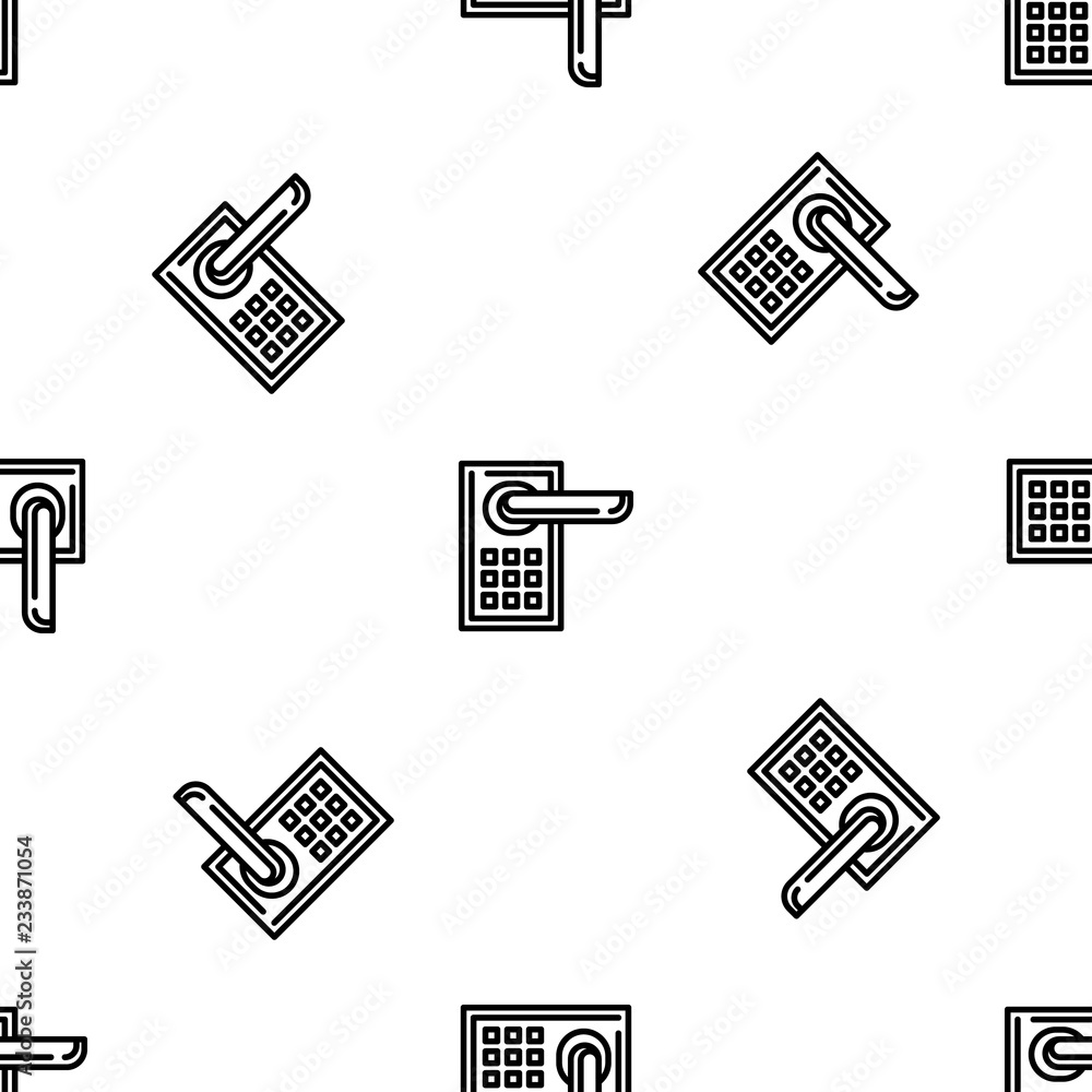 Poster smart door lock pattern seamless vector repeat for any web design