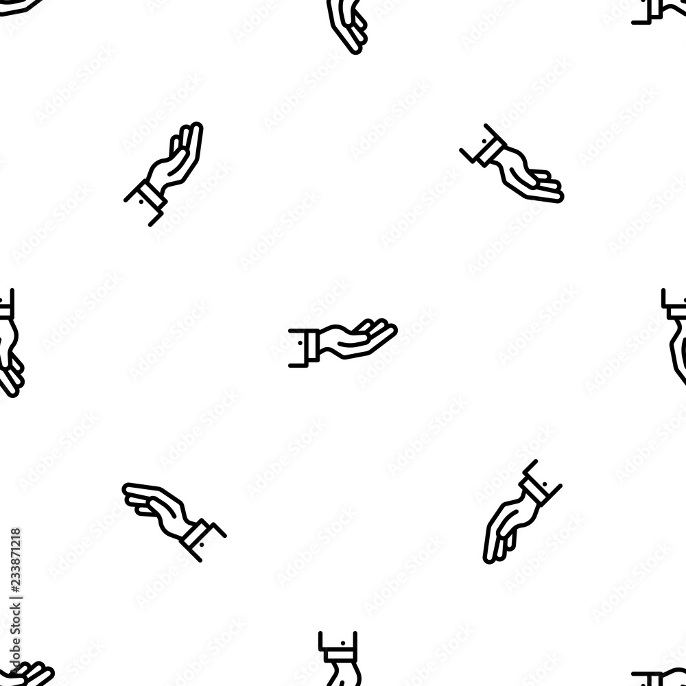 Poster give hand pattern seamless vector repeat for any web design