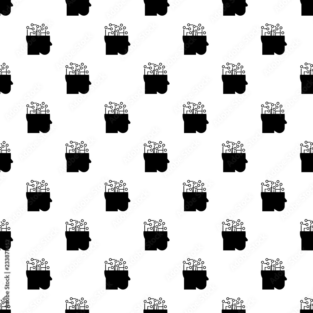 Poster Smart brain mind pattern seamless vector repeat for any web design