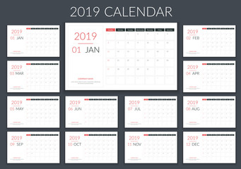 2019 Calendar - Planner