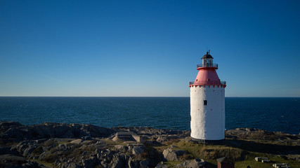 Lighthouse in Swedish village Landsort on the island of Oja