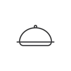 Food cover outline icon. linear style sign for mobile concept and web design. Serving tray simple line vector icon. Cloche symbol, logo illustration. Pixel perfect vector graphics