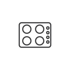 Kitchen Stove outline icon. linear style sign for mobile concept and web design. Burner simple line vector icon. Symbol, logo illustration. Pixel perfect vector graphics
