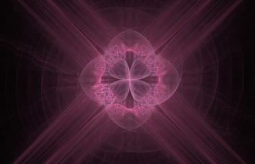 Obraz premium Purple abstract fractal pattern on black background. Fantasy fractal texture. Digital art. 3D rendering. Computer generated image.
