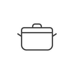 Cooking pot outline icon. linear style sign for mobile concept and web design. Saucepan simple line vector icon. Symbol, logo illustration. Pixel perfect vector graphics