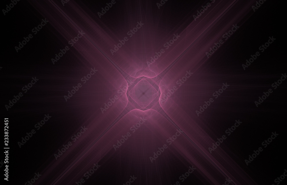 Poster purple abstract fractal pattern on black background. fantasy fractal texture. digital art. 3d render