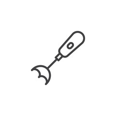 Electrical hand blender outline icon. linear style sign for mobile concept and web design. Kitchen mixer simple line vector icon. Symbol, logo illustration. Pixel perfect vector graphics